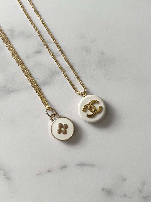 Cream Button Necklaces